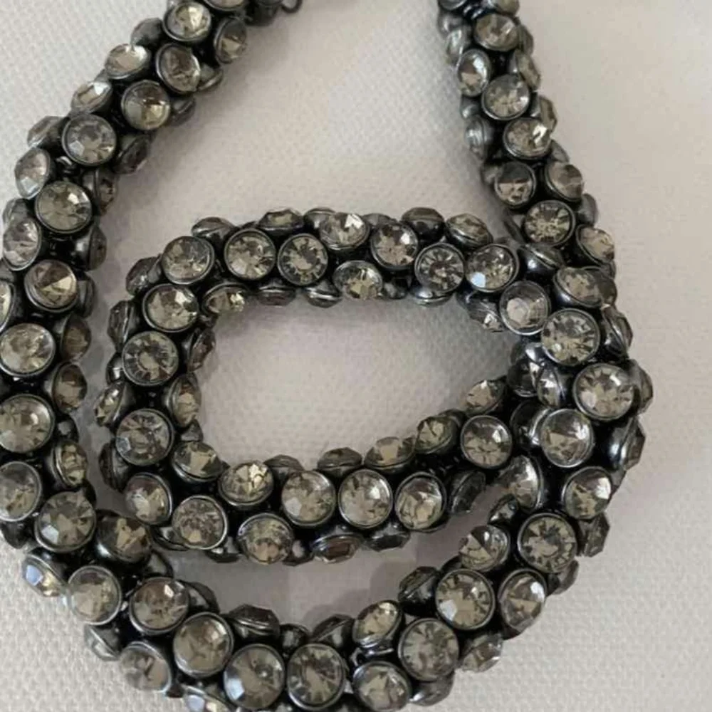 BCBGMaxAzria Black and Silver Twisted Crystal Necklace - Picture 6 of 6
